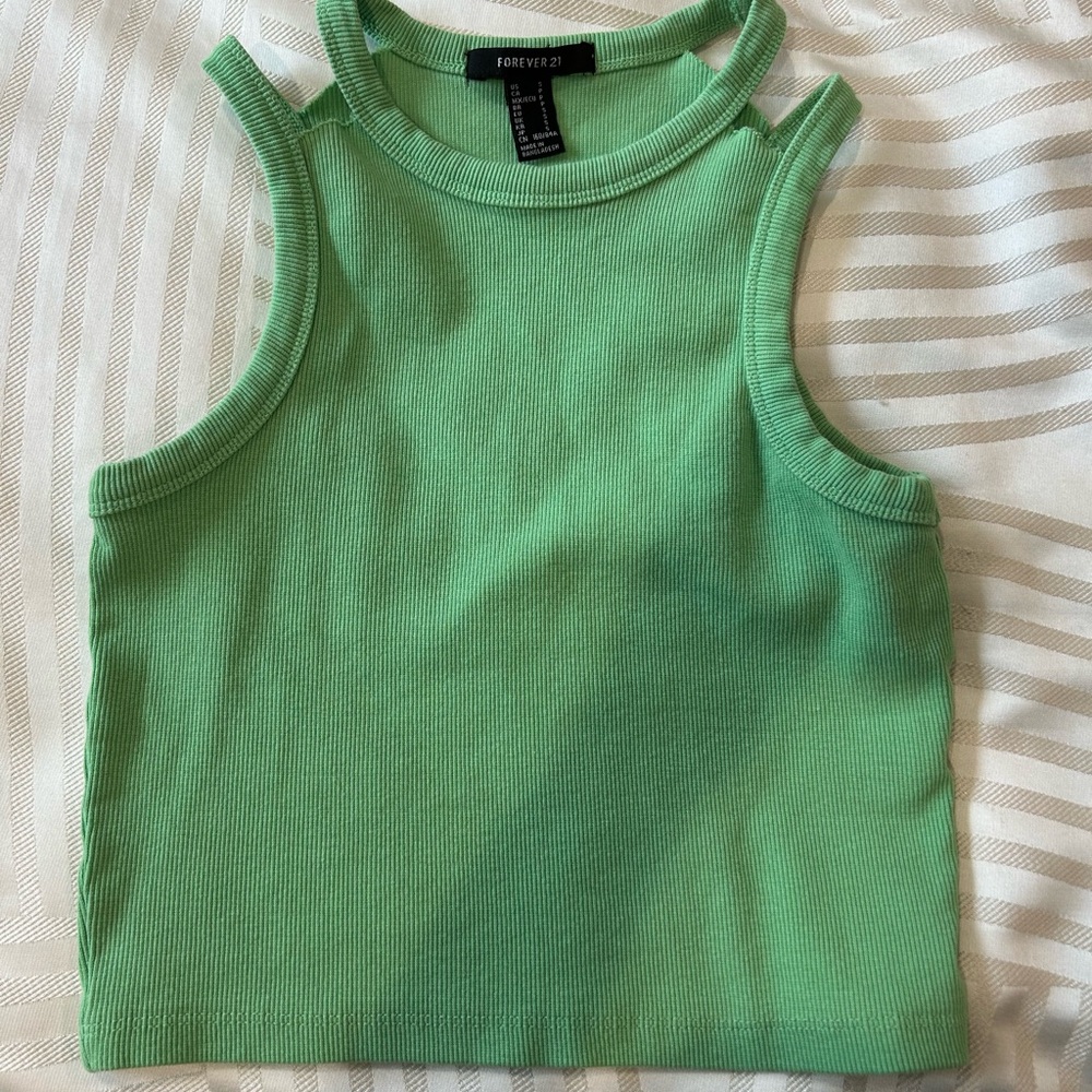 Forever 21 | Green Ribbed Tank Top